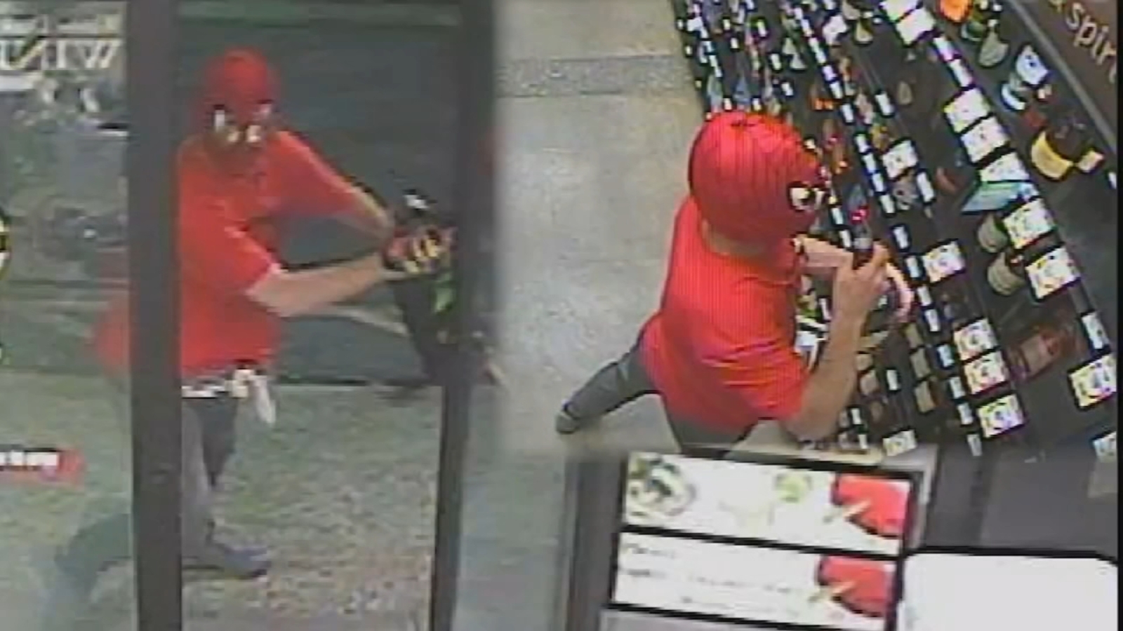 Man stealing in spiderman costume